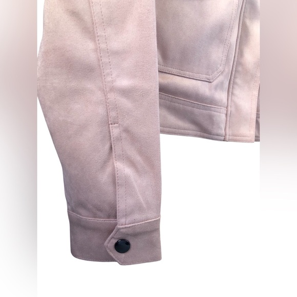 Woman’s Faux Suede Jacket Pastel Pink Size Large NWOT - Picture 7 of 16